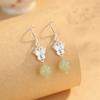 Tichia Real Pat Jade Hetian Natural Mariposa Gancho para la Oreja para Mujer Plata de Ley S925 Moda Nacional Lujo Ligero Nicho Elegante Joyería para la Oreja