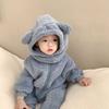 Roupas Quentes de Inverno para Crianças, Roupas para Passeio de Bebê, Roupas Infantis Estilo Coreano, Roupas de Outono e Inverno para Bebê, Calça com Bolso de Aba Zíper Suéter de Lã