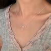 Colar Doce Rosa Amor Mulheres Corrente Simples Geométrica Laço Clavícula Tendência Celebridade da Internet Colar Exquisito