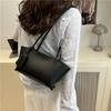 2025 Verão Novo Retrô Grande Capacidade Cor Sólida Casual Retrô Portátil Bolsa Tote de Axila Bolsa de Ombro Bolsa Feminina