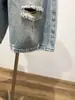 Shorts de Mezclilla Rasgados Estilo A-Line Talla Plus para Mujer, Verano Vintage Estilo Americano Cintura Alta Pierna Ancha Rectos de Longitud Media