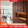 Muebles de Madera Maciza Personalizados Fábrica de Muebles de Madera Maciza para Toda la Casa Gabinete de Exhibición de Pared Completa Sala de Estar Comedor Dormitorio Gabinete de Nogal Negro