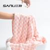 Toalla Sanli nueva toalla de baño a rayas de cuadros toalla de baño grande para adultos teñida en hilo costura toalla de baño grande vellón coral envoltura de belleza toalla de baño