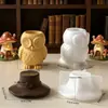 Novo Pote Organizador de Coruja com Capuz da Chunqi Molde de Silicone DIY Molde para Copo de Vela de Gesso para Aromaterapia