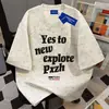 Camiseta de Algodón Puro Pesado con Tie-Dye Personalizado de Manga Corta y Longitud Media para Hombres y Mujeres, Verano Holgada Moda Cuello Redondo Top de Pareja, Estilo Ins