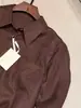 Altamente Recomendado! Temporada Fresca de Verão~ Camisa Casual de Linho Misturado com Gola Marrom Estilo Coreano para Mulheres