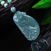 Auténtico Jade Azul de Grado A Peine de Agua Colgante de Jade Tipo Hielo Joyería Colgante Regalo Colgante de Jade Venta al por Mayor