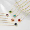 Europa e Estados Unidos em dezembro corrente de clavícula com strass rodada colar feminino de aço inoxidável acessórios banhados a ouro 14K acessórios atacado