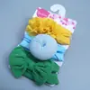 Diadema para el Cabello de Niños Europeos y Americanos Set de Colores Mixtos Donut Lazo Diadema para Bebé Tres Flores Diadema de Nylon Set de Tres Piezas