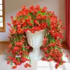 Fábrica em estoque flor artificial transfronteiriça eucalipto glória da manhã rattan parede pendurada flor de seda casa casamento jardim externo flor