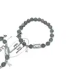 Bolsa de Plata Pura 99 con Gato Baguette Piedra Lunar Gris Natural Pulsera de Cuerda Elástica para Mujer Nicho Lindo Casual Versátil Joyería Animal