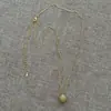 Nuevo Collar Retro de Bola Pequeña Estilo Chino, Diseño de Nicho Vintage, Accesorio para el Trabajo, Cadena para la Clavícula Chapada en Cobre Dorado con Circonita Incrustada