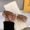 Gafas de Sol con Cabeza de Leopardo Transfronterizas Europeas y Americanas, Gafas de Sol Sin Montura, Protección Solar, Protección UV, Visores Solares de Alta Gama para Conducir
