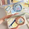 Caixa de Papelaria Color Block para Liquidação para Meninas do Ensino Fundamental, Estojo Estético de Alto Valor, Caixa de Papelaria Multifuncional, Estojo de Lápis