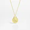 Colar Pingente Lua Design Simples Versátil Retrô Europeu e Americano Zircônia Microcravejada Estilo Ins Corrente para Clavícula Empilhável para Mulheres