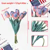 Bucquet de Tulipanes Artificiales Estilo Bandera Americana Decoración Festiva Arreglo Floral de Tela