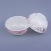 Louça de melamina plástica imitação de porcelana impressão de decalque branco Tigela pequena 4,5 polegadas tigela pequena de flor comércio exterior atacado fabricantes