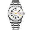 Reloj mecánico de pulsera de acero con doble calendario, reloj impermeable de cuarzo, reloj de moda para hombre, comercio exterior transfronterizo