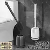 Nuevo Cepillo para Inodoro de Casa Mango Largo Juego de Limpieza para Baño Inodoro de Sentadillas Sin Rincones Muertos Cerdas Suaves Cepillo para Inodoro Cepillo de Goma Suave