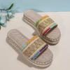Estilo Étnico Europeo y Americano Exportación Talla Grande para Mujer Suela Gruesa Boca de Pez Cuerda de Cáñamo Color Caramelo Pantuflas 2023 Nuevo Fabricante Venta al por Mayor