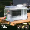 Balde transparente para exterior com torneira montável em carro para turismo de autocondução grande tanque de armazenamento de água potável de fonte mineral plástica armazenamento de água para uso doméstico