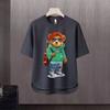 2024 Novo estilo americano Trendy Brand Carta estampada camiseta de manga curta Masculino Summer Ins Trendy Brand Loose Casual Top