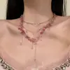 Pó de Flor Yingying Colar de Pérolas Super Feérico e Bonito, Gargantilha em Camadas