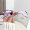 Gafas Protectoras Poligonales Retro para Miopía, Hacen que la Cara Parezca Más Pequeña Sin Maquillaje, Gafas Anti Luz Azul Sin Receta, Se Pueden Personalizar con Lentes Graduados m