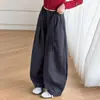 Pantalones de Niña Otoño 2026 Estilo Nuevo, Pantalones Curvos Súper Elegantes Estilo Coreano para Niñas Grandes, Pantalones de Globo de Pierna Ancha de Otoño para Niños