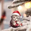 Pingente de Natal Série Gatinho Novo Transfronteiriço Cabides de Natal Decorações de Festa Pingente para Mochila Pingente para Carro