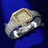 Reloj de Lujo con Diamantes para Hombre 2025 Estilo Hip-Hop Opulento Reloj Cubierto de Hielo Moda Cuadrado Acero Inoxidable Reloj