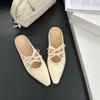Pantuflas Cerradas Estilo Hada con Pliegues y Lazos para Mujer, Zapatos Mary Jane Vintage Verano 2026, Sandalias Versátiles