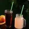 Pajilla fluorescente para jugo de bebidas más vendida, hecha a mano, color fluorescente DIY, desechable, pequeña para Coca-Cola, tubo recto, paquete de 100