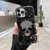 Europa e Estados Unidos personalidade transfronteiriça cor do crânio concha de prata para iPhone15 Apple 14promax nicho caso de telefone móvel 13