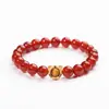 Pulsera de Ágata Roja Natural Pulsera de Marca de la Suerte para Mujer Año de Esta Vida Semillas de Acacia Enviar Regalos del Festival Tanabata 2024