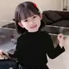 [Veludo com Amônia Bombado] Camiseta Básica Feminina Outono e Inverno Novo Gola Alta Meio Gola Vestido de Inverno Feminino Estilo Ocidental Manga Longa Top