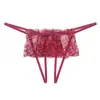 Roupa íntima sexy calcinha fio transparente de renda sexy feminina para casal amarração calça T vazada quente