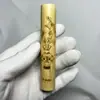 Pieza de Mango de Bambú de Jade Sólido con Material de Cristal Amarillo, Grabado Dorado, Arte de Bambú Tallado a Mano, Bambú al por Mayor