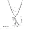 Collar Largo Vintage con Colgante de Diseño Único de Esqueleto, Presentando un Tyrannosaurus Rex, Suéter de Nicho Hip-Hop, Estilo Metálico, Estilo Unisex