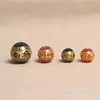 Venta al por mayor de ágata rojo y negro para manualidades, cuentas sueltas, nanwo bronceado, cuentas redondas de Amitabha, accesorios de Bodhi Estrella Luna