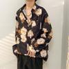 Camisa de hadas para hombre Primavera y Otoño divertida camisa estampada para hombre manga larga estilo Hong Kong suelta moda casual abrigo japonés