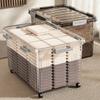 Caixa de Armazenamento Transparente com Grande Capacidade, Extra Grande para Uso Doméstico, Espessada para Roupas, Colchas e Organização de Armazenamento de Tamanho Grande