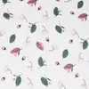 G30 em estoque atacado Fundo branco folhas flor vermelha pequena tecido de chiffon estampado digital camisola Hanfu tecido tecido