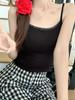Lace Bow Hot Girl Camisole Feminino Verão Slimming Design Top curto sem mangas com almofadas de peito