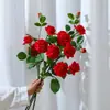 Decoração de Casamento Rosa de Veludo Simulada Flores Artificiais Rosa Búlgara Transfronteiriça Dia dos Namorados Flores Artificiais Atacado