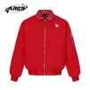 Jaqueta Aviador Falsa de Duas Peças Estilo Americano Ares para Homens, Harrington Harrington de Gola Reversível High Street Nicho Solta Patchwork Xadrez Casaco