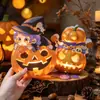 Regalo de Halloween Linterna de Mano Luminosa Hecha a Mano DIY Linterna de Calabaza de Halloween Decoración de Disfraz Regalo de Broma