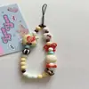 Cadena Original Casera para Teléfono Móvil Ins Dibujos Animados Lindo Hombre Manzana Funda de Teléfono Móvil Correa Colgante de Cámara de Cuentas Hecho a Mano DIY