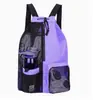Mochila de Academia com Cordão de Malha Grande Capacidade Separação Úmido/Seco Bolsa para Esportes Viagem Equipamento de Treino