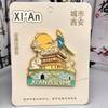 Ciudad China Xi'An Imán Metálico para Refrigerador Esmaltado Artesanal Torre de la Gran Oca Salvaje Monumento Turismo Souvenir Cultural y Creativo Pequeño Regalo